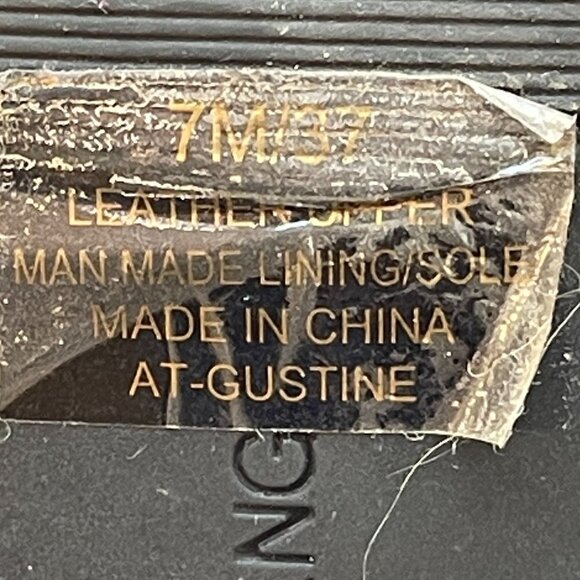 Arturo Chiang Black Leather Flip Flop Sandal with Rhinestone Embellishment 7 - Picture 9 of 11